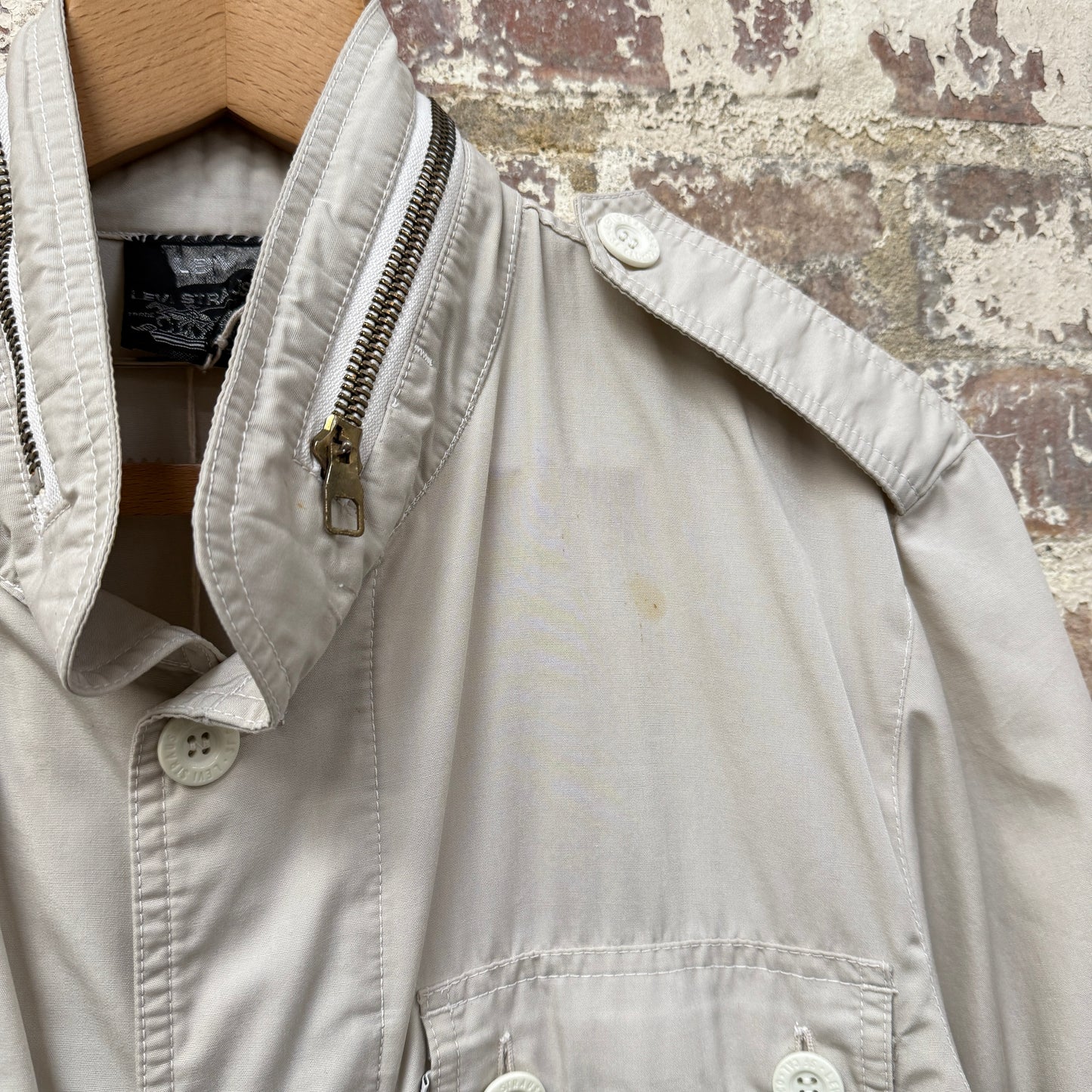 1980s Light Grey Levi's Military Style Jacket