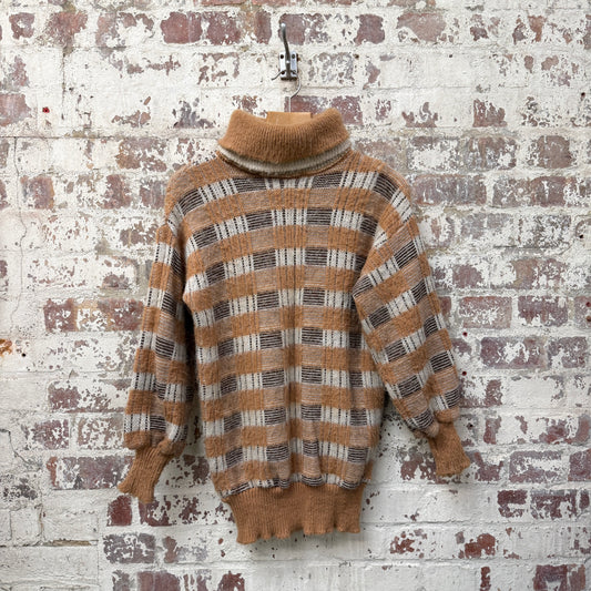 1980s Scottish Knitted Roll Neck Jumper