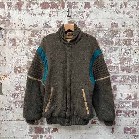 1980s Italian Wool Knitted Zip Up Jacket