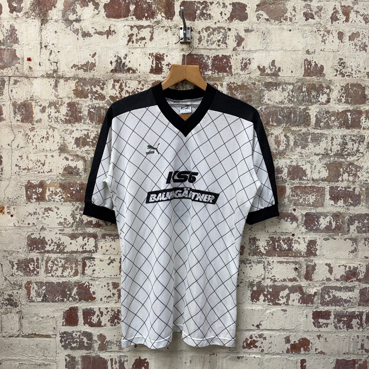 1980s White Patterned Puma Sports T-Shirt