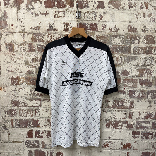 1980s White Patterned Puma Sports T-Shirt