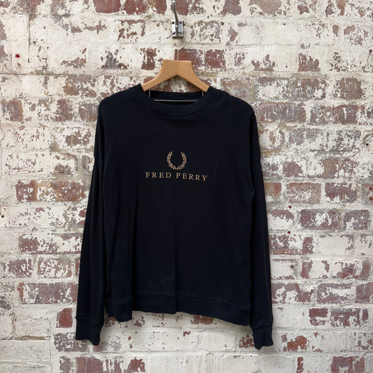 Black Fred Perry Embroidered Sweatshirt