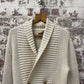1970s Cream Knitted Double Breasted Cardigan Jumper