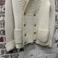 1970s Cream Knitted Double Breasted Cardigan Jumper