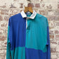 1990s Turquoise Blue Sainsburys Rugby Top