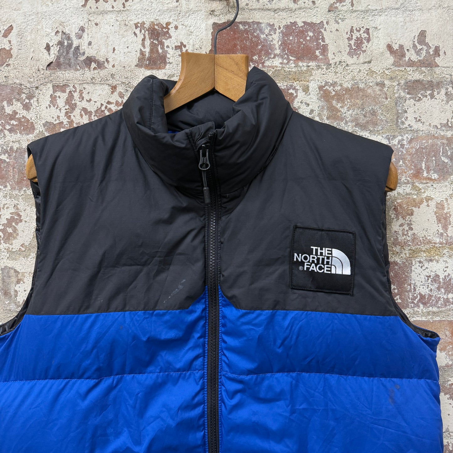 Blue and Black The North Face Puffer Gilet Jacket