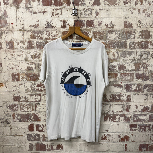 1990s White Polo Sport Graphic T-Shirt
