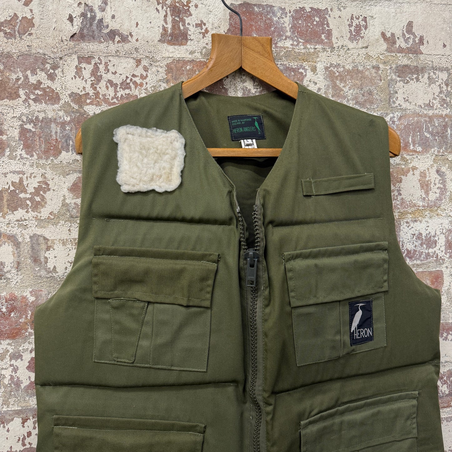 1970s Green British Padded Fishing Gilet Jacket