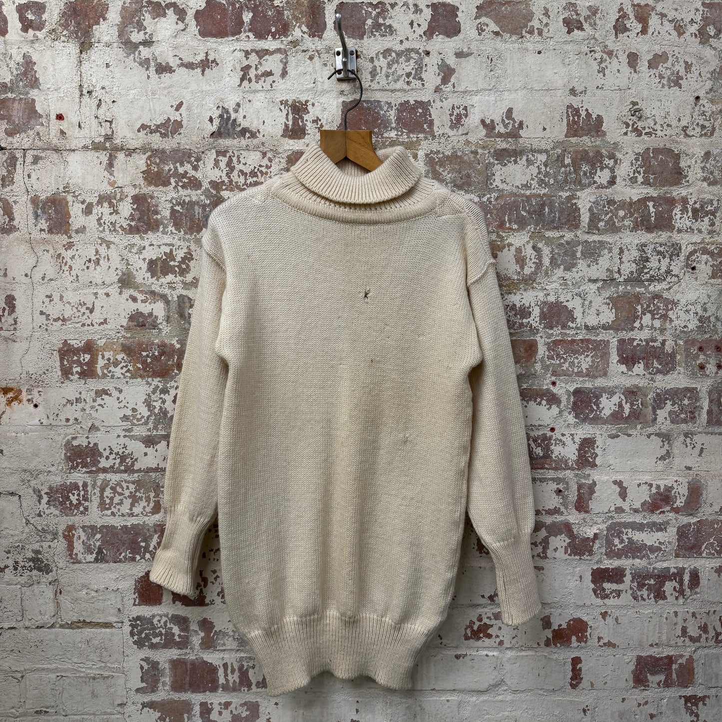 1980s Cream British Military Submariner Wool Knit Jumper