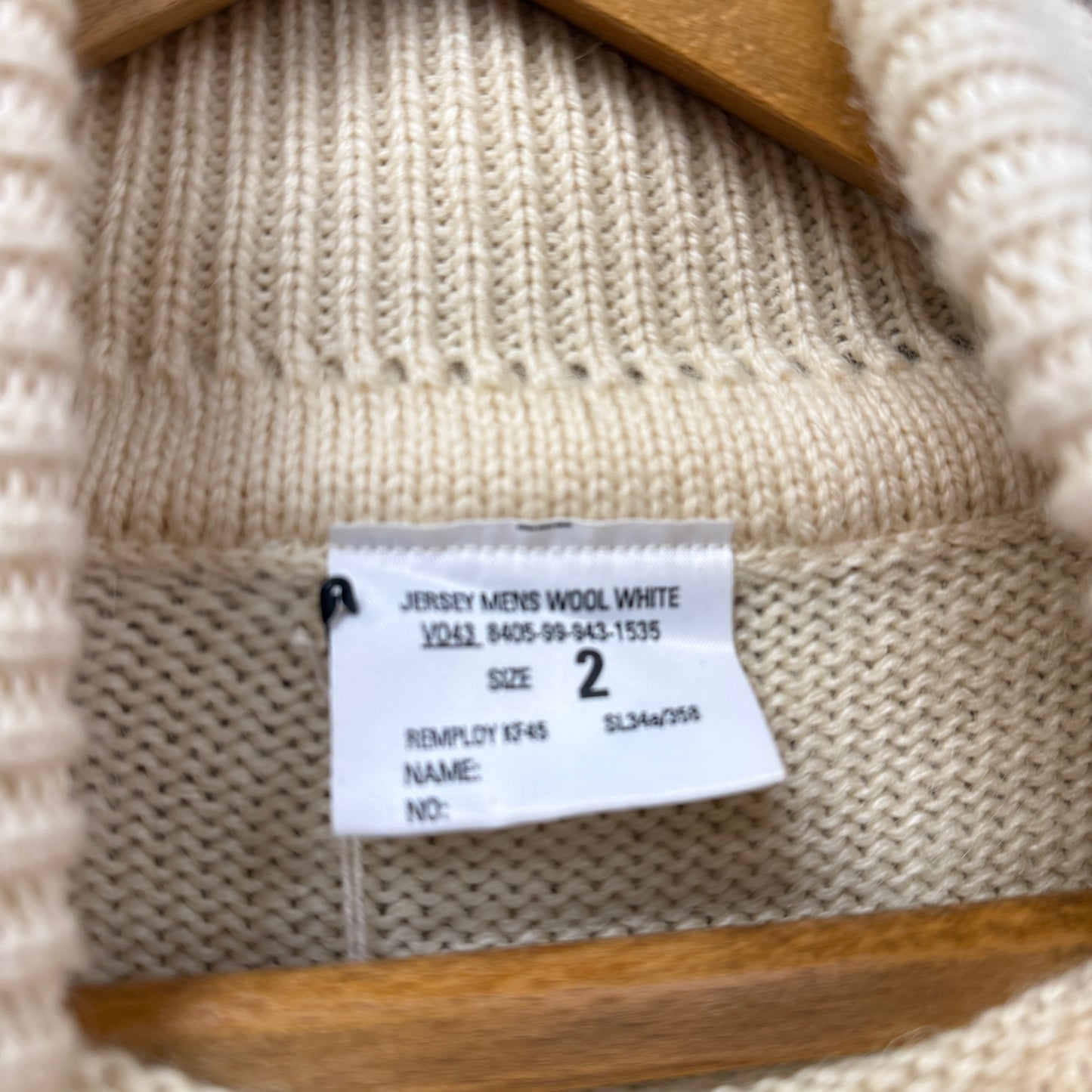 1980s Cream British Military Submariner Wool Knit Jumper