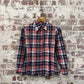 1970s Red Checkered Dagger Collar Shirt