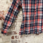 1970s Red Checkered Dagger Collar Shirt
