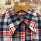 1970s Red Checkered Dagger Collar Shirt