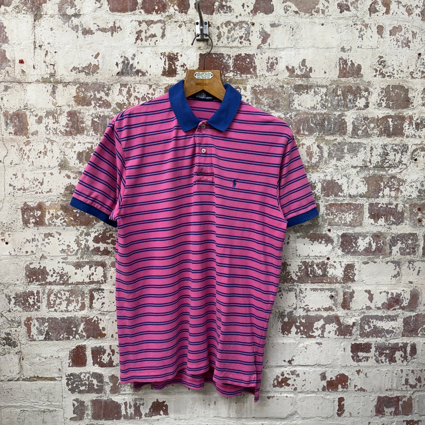 2000s Pink Striped Ralph Lauren Polo Shirt