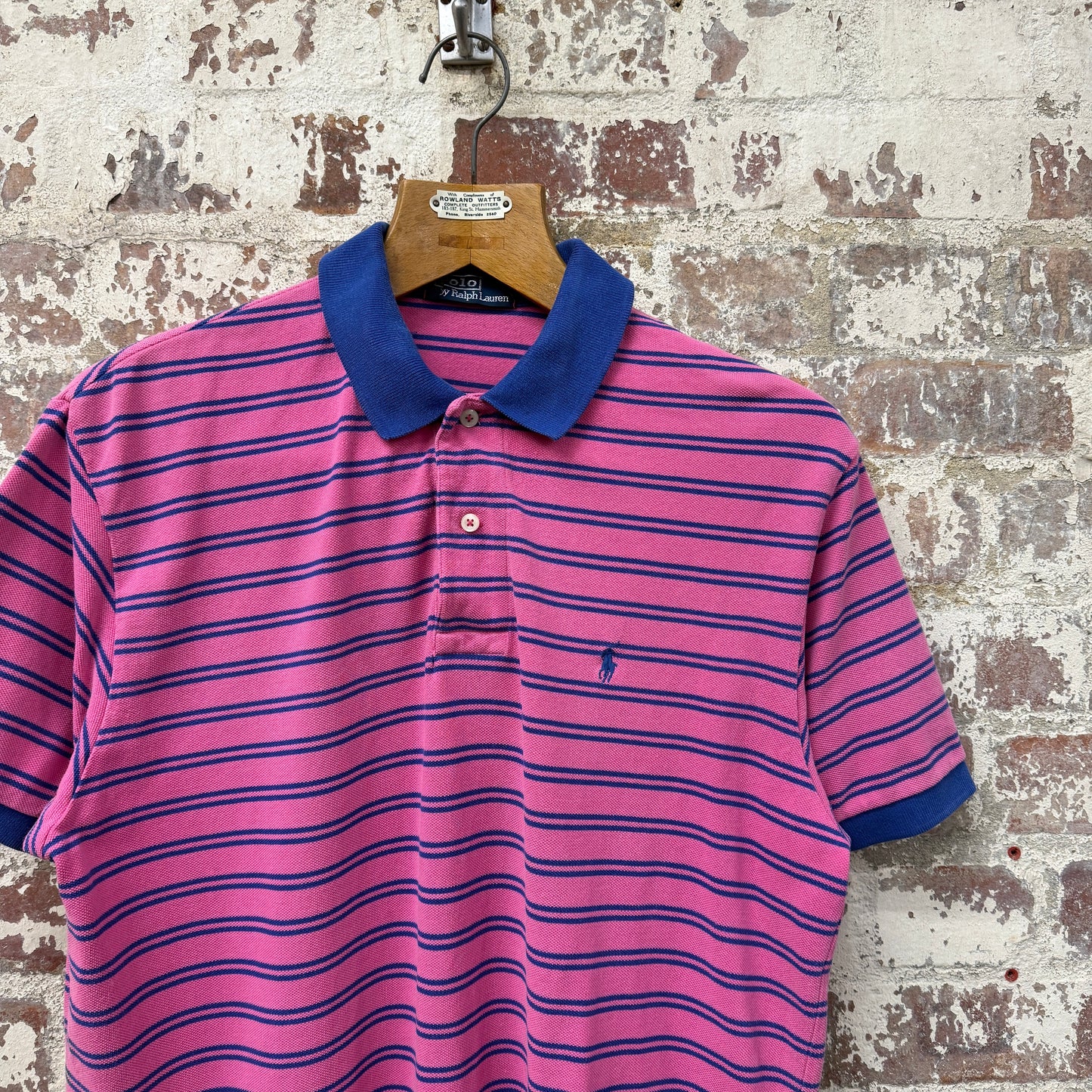 2000s Pink Striped Ralph Lauren Polo Shirt