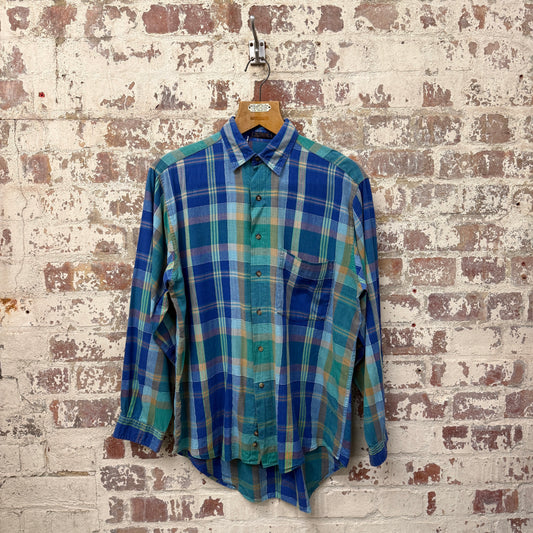 1980s Checkered Multicoloured Button Up Shirt