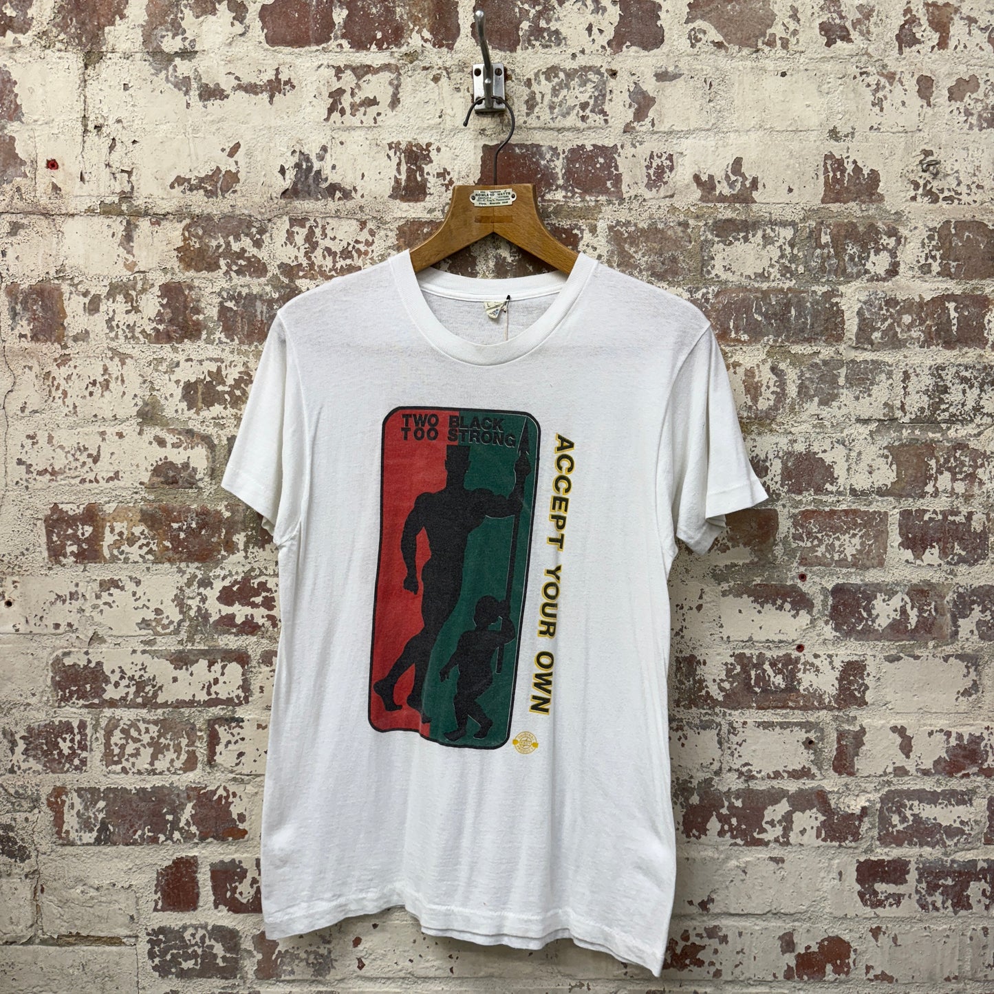 1980s White 'Black Power' Graphic T-Shirt