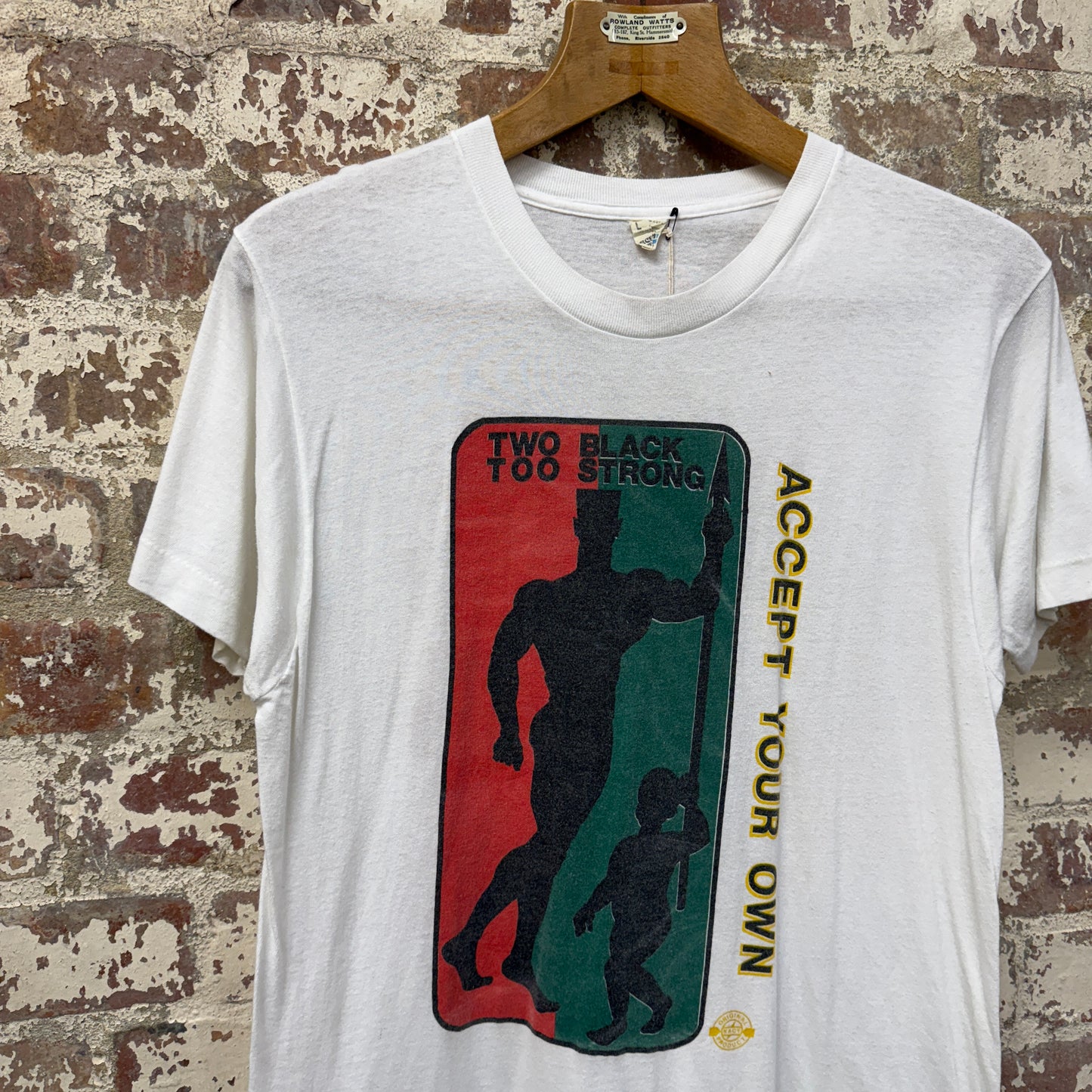 1980s White 'Black Power' Graphic T-Shirt