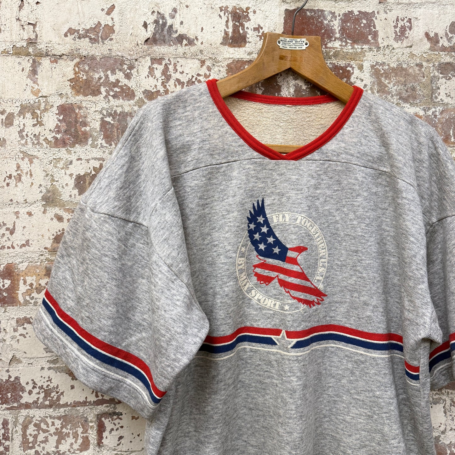 1980s Grey Oversized Short Sleeved Sweatshirt