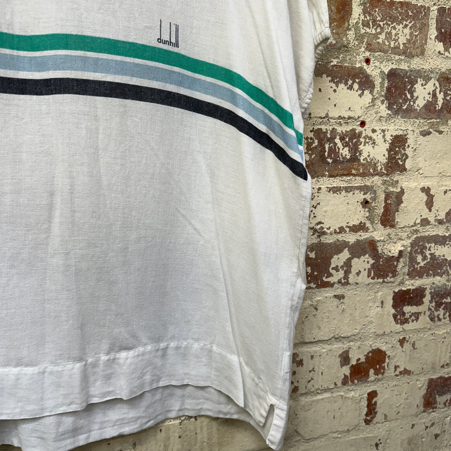 1970s White Dunhill Polo Shirt Top