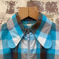 1970s Blue Checkered Zip Up Jacket