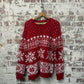 1990s Red Lands End Wool Knitted Jumper