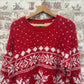 1990s Red Lands End Wool Knitted Jumper