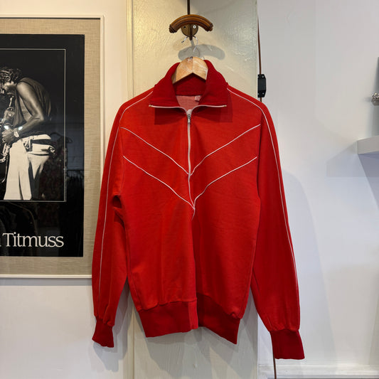 1980s Red Graphic Track Top