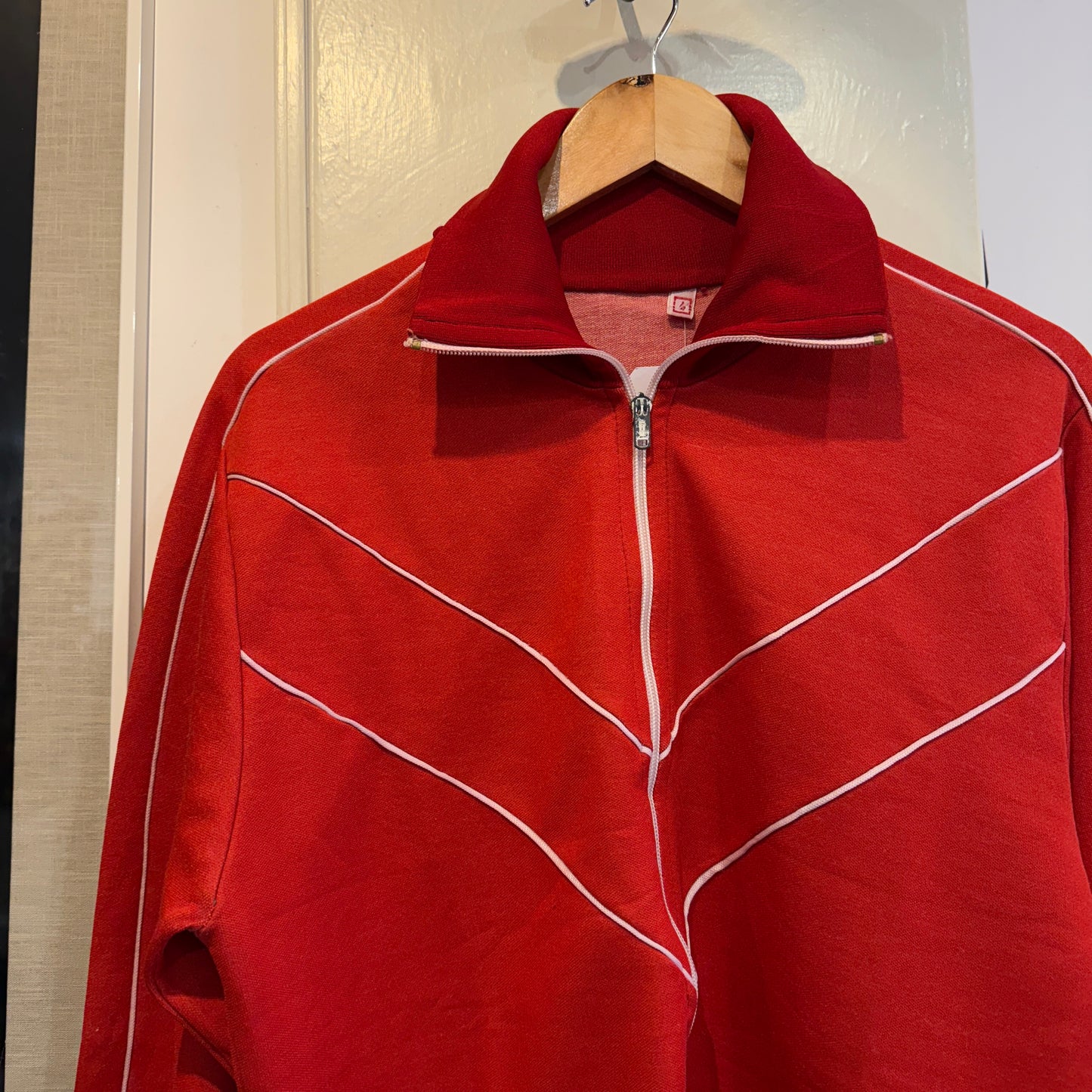 1980s Red Graphic Track Top
