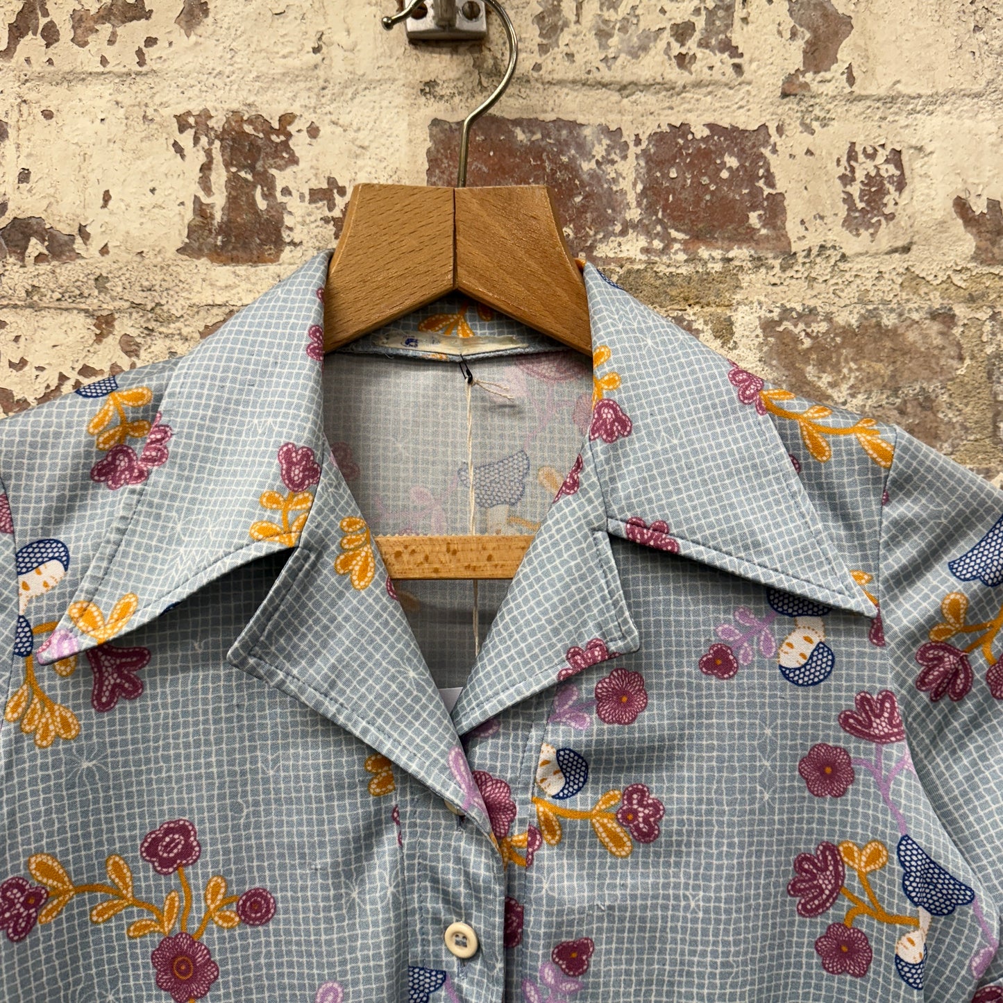 1970s Graphic Print Collared Shirt