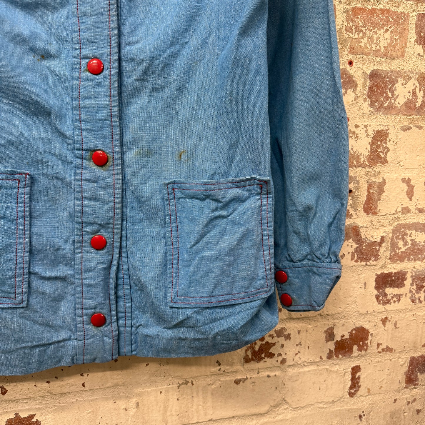 1970s Blue Cotton "Collar' Jacket