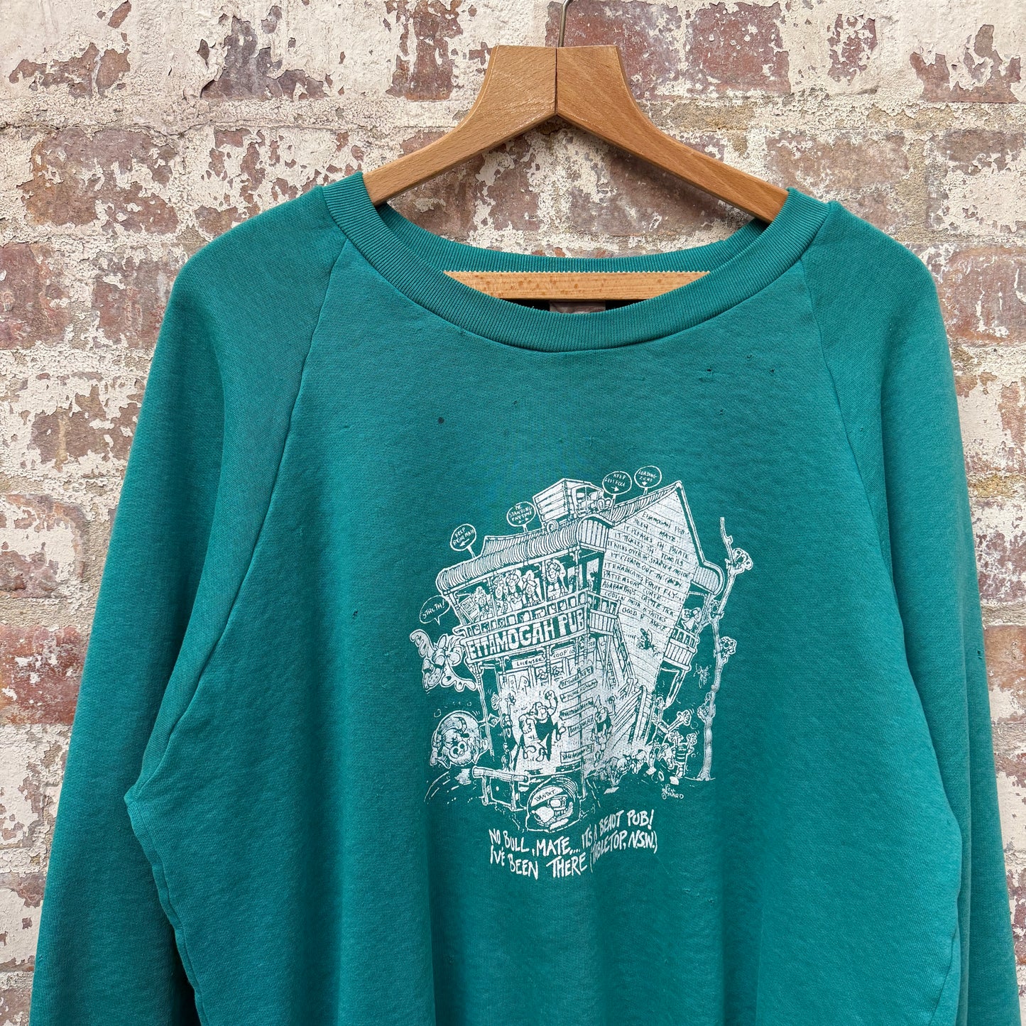 1980s Turquoise Pub Graphic Sweatshirt
