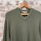 1960s Green Wool Patterned Knitted Jumper