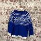 1970s Blue Wool Knitted Roll Neck Jumper