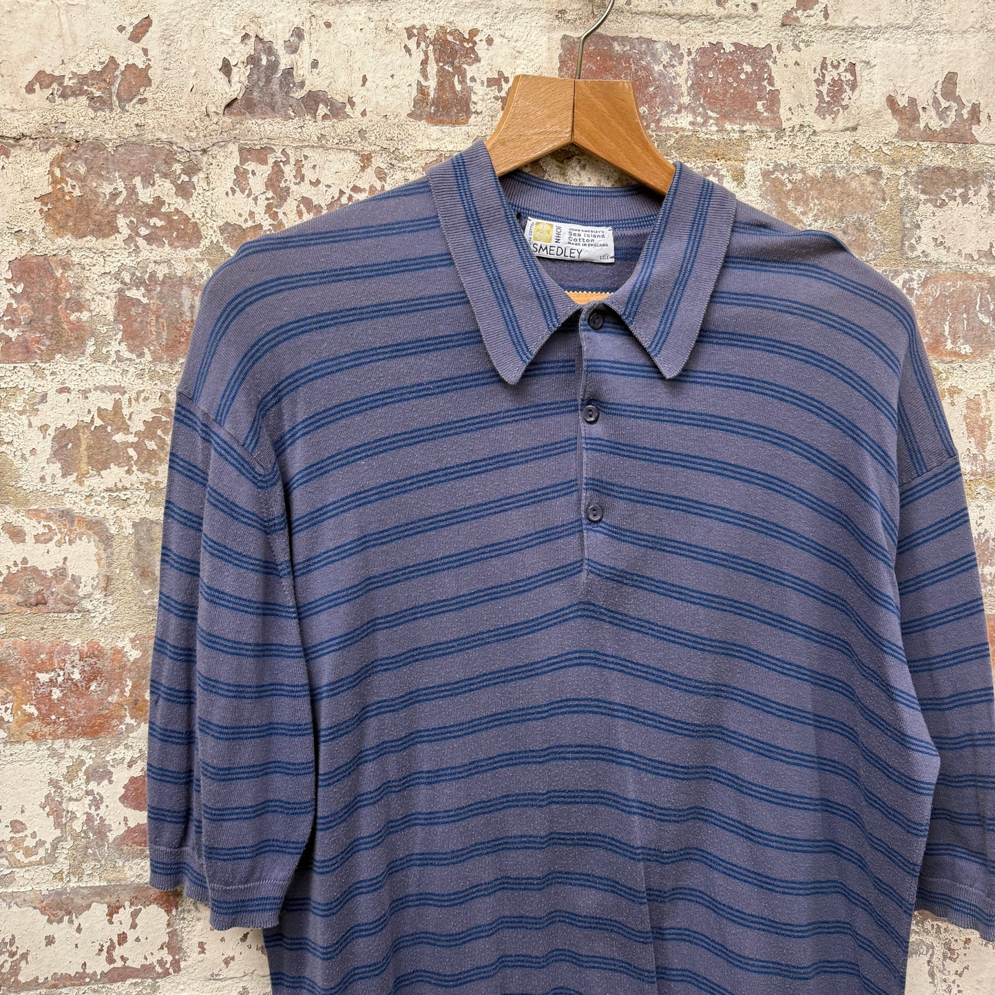 1980s Navy John Smedley Polo Shirt