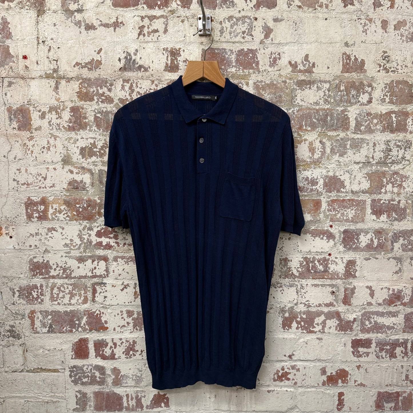 1970s Style Italian Knitted Polo Shirt Top