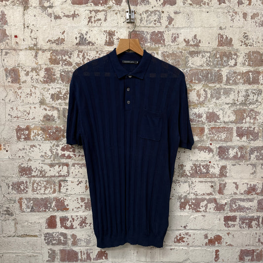 1970s Style Italian Knitted Polo Shirt Top