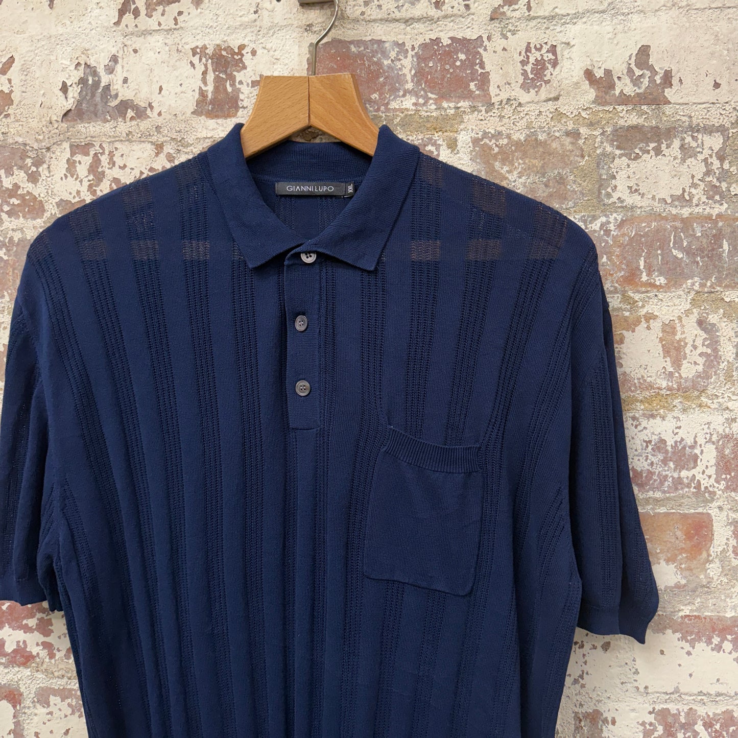 1970s Style Italian Knitted Polo Shirt Top