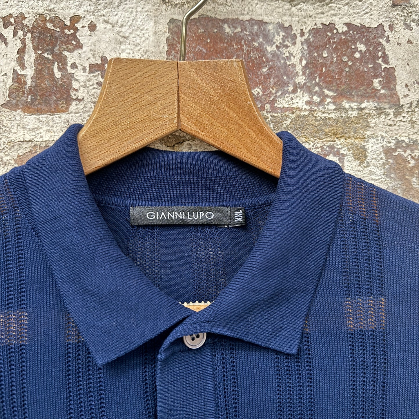 1970s Style Italian Knitted Polo Shirt Top