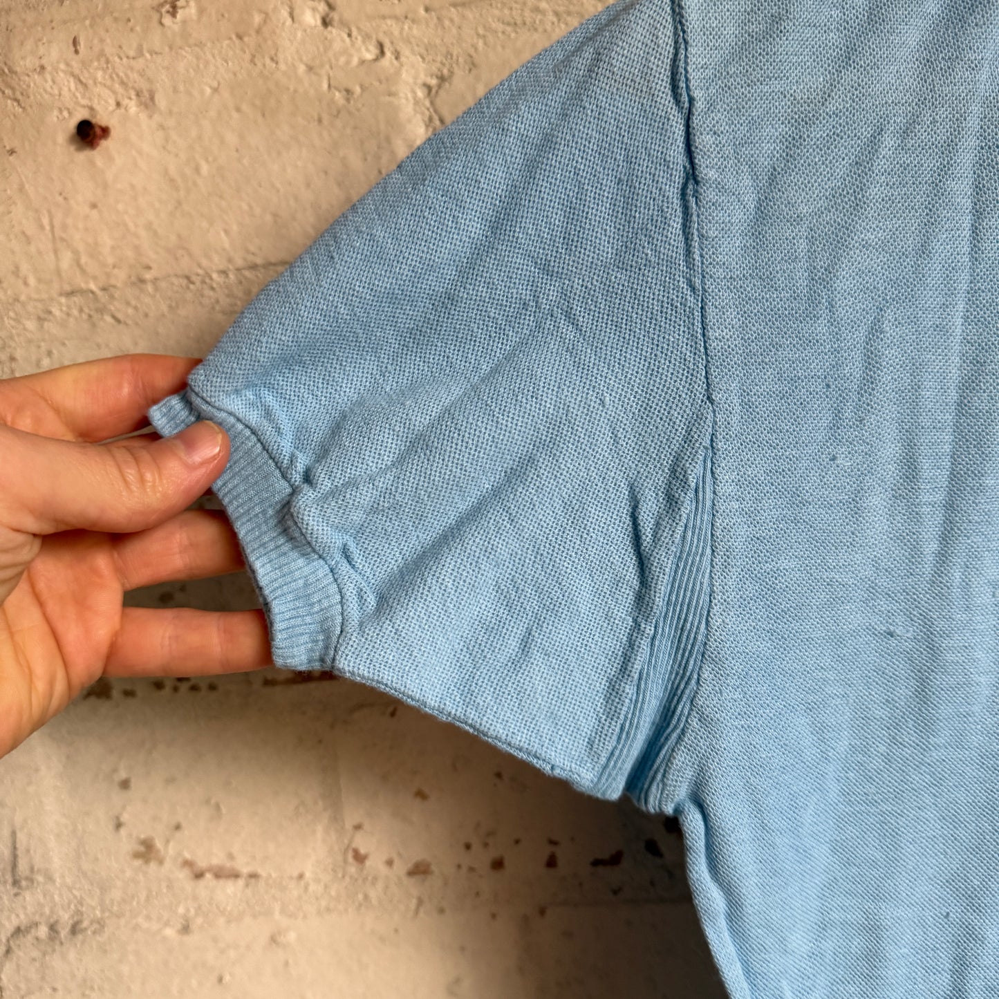 1960s Baby Blue British Polo Shirt Top