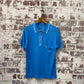 1980s Blue Sports Zip Polo Shirt Top
