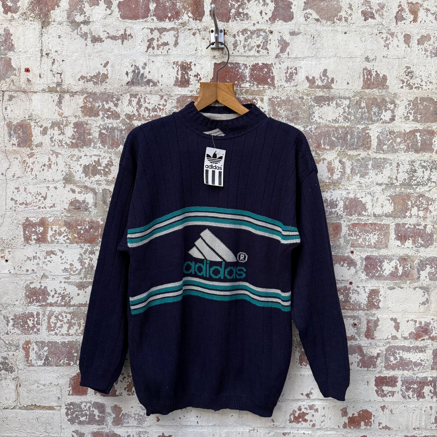 1990s Navy Adidas Knitted Jumper