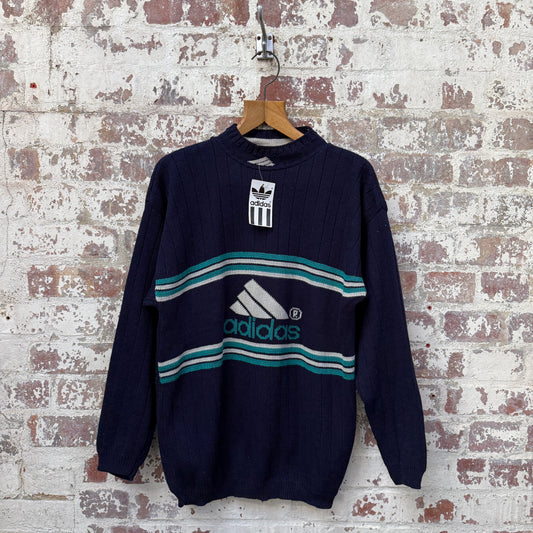 1990s Navy Adidas Knitted Jumper