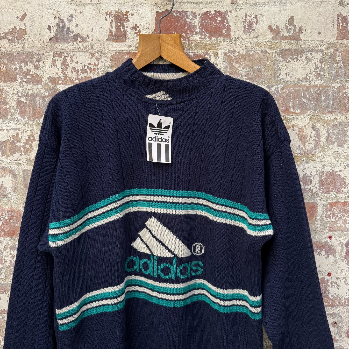 1990s Navy Adidas Knitted Jumper
