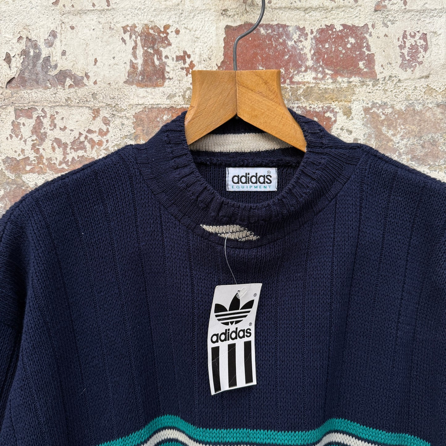 1990s Navy Adidas Knitted Jumper