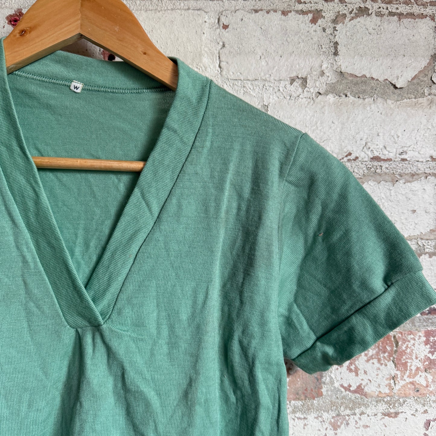 1940s Green Wool Knitted Blouse Top
