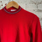 1970s Red Italian Knitted Round Neck Jumper Top