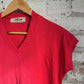 1950s Red Knitted Blouse Vest Top
