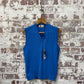 1970s Blue 'Pick" Knitted Tank Top Jumper