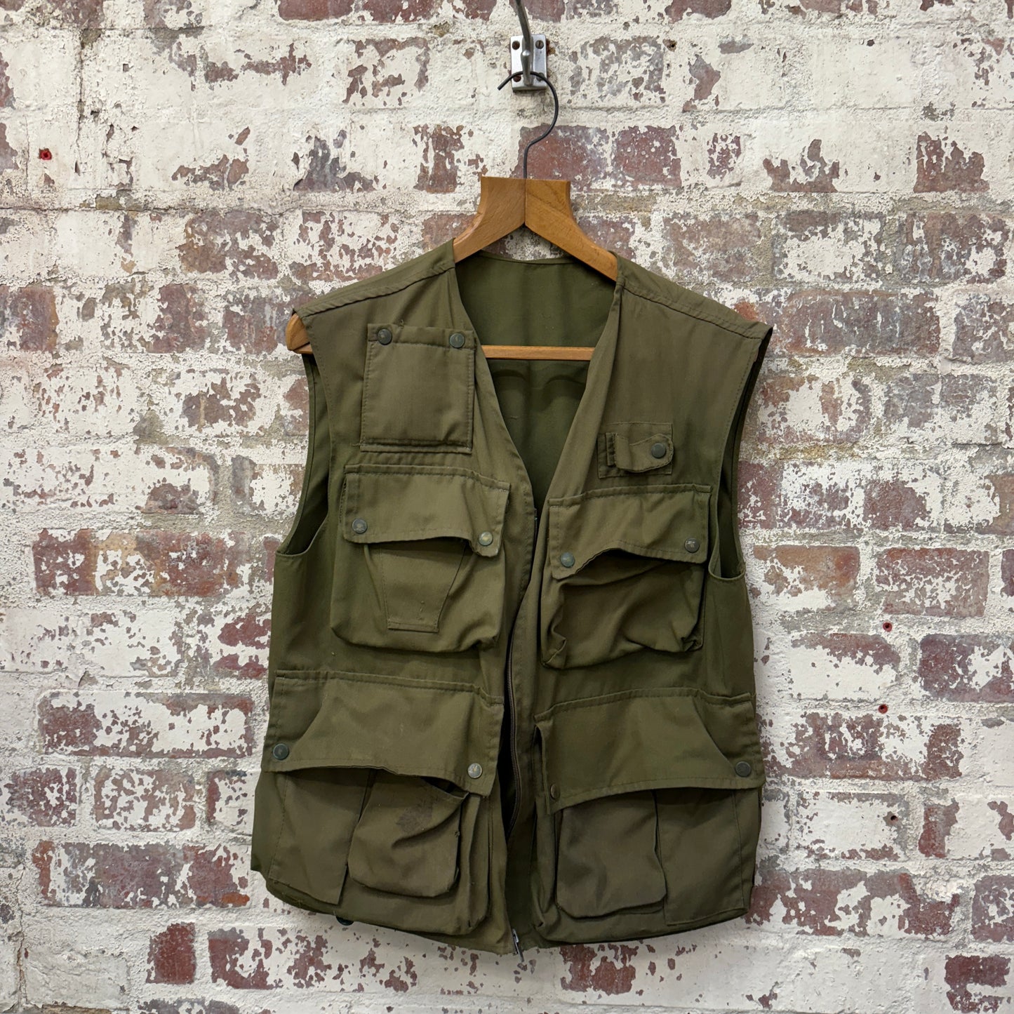 1980s Khaki Green Belstaff Tactical Gilet Jacket